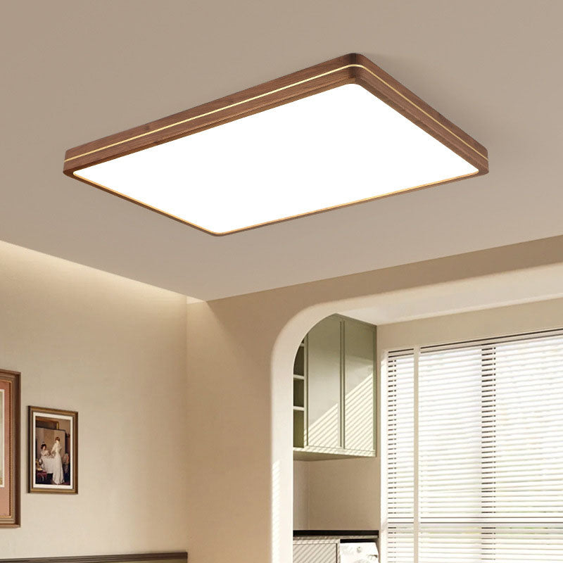 Modern Walnut LED Flush Mount Ceiling Light