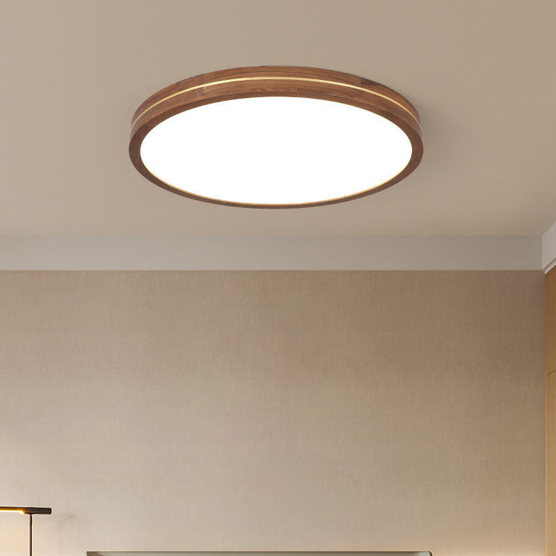 Modern Walnut LED Flush Mount Ceiling Light