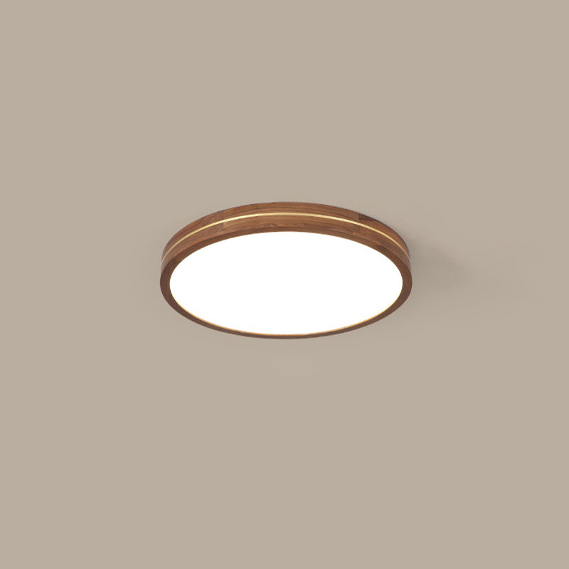 Modern Walnut LED Flush Mount Ceiling Light