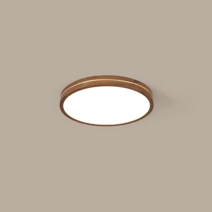 Modern Walnut LED Flush Mount Ceiling Light