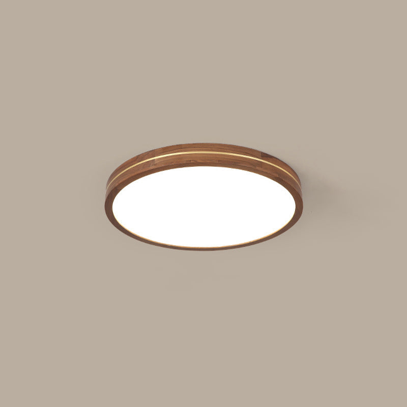 Modern Walnut LED Flush Mount Ceiling Light