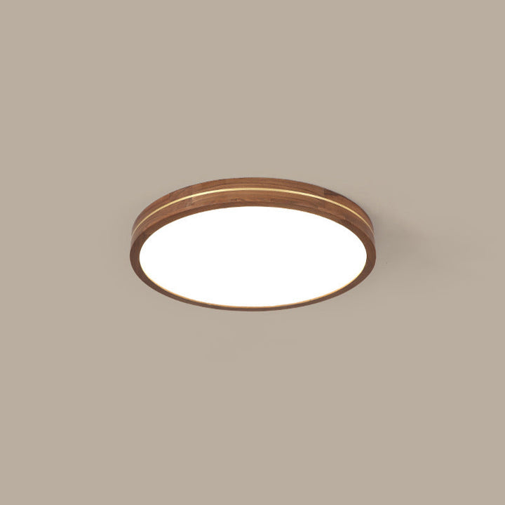 Modern Walnut LED Flush Mount Ceiling Light