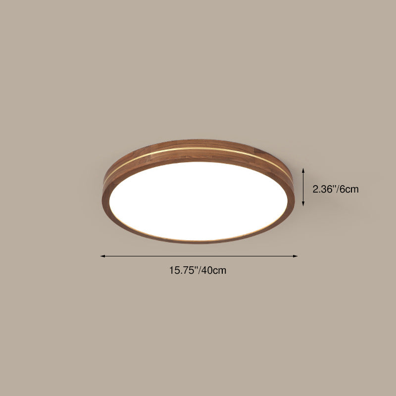 Modern Walnut LED Flush Mount Ceiling Light