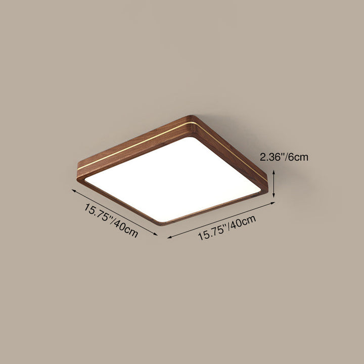 Modern Walnut LED Flush Mount Ceiling Light
