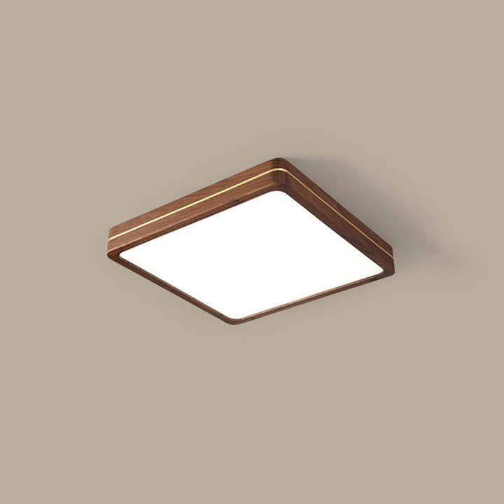 Modern Walnut LED Flush Mount Ceiling Light