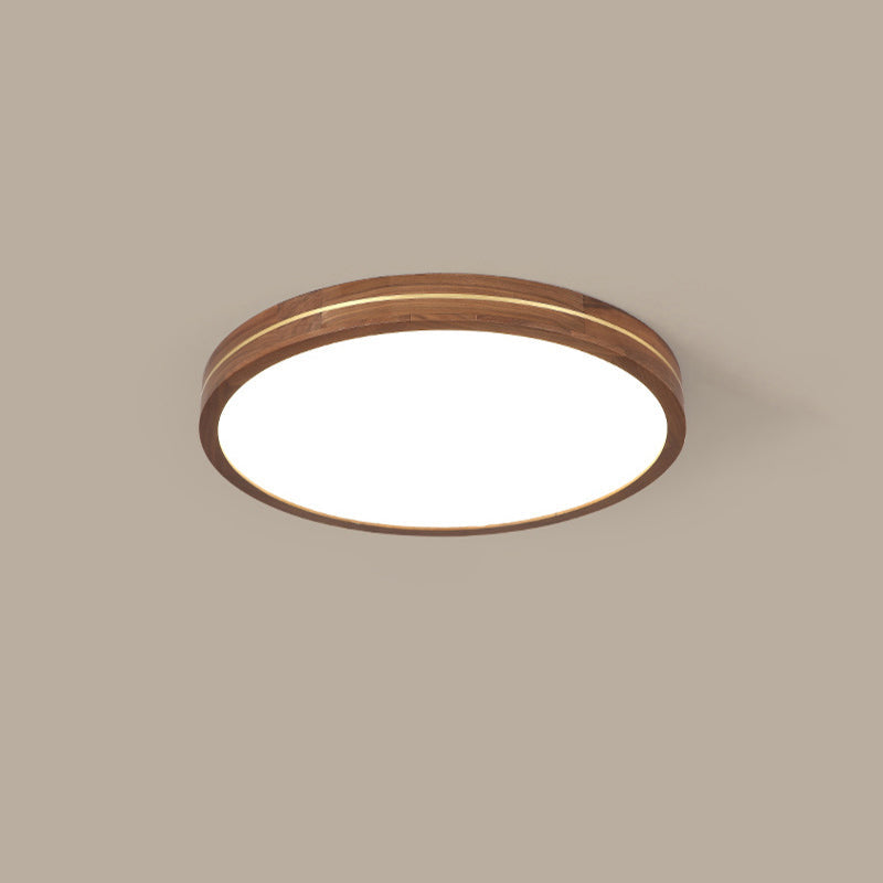Modern Walnut LED Flush Mount Ceiling Light