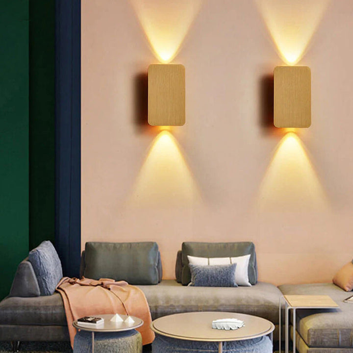 Minimalist Rectangular Aluminum 2-Light LED Wall Sconce