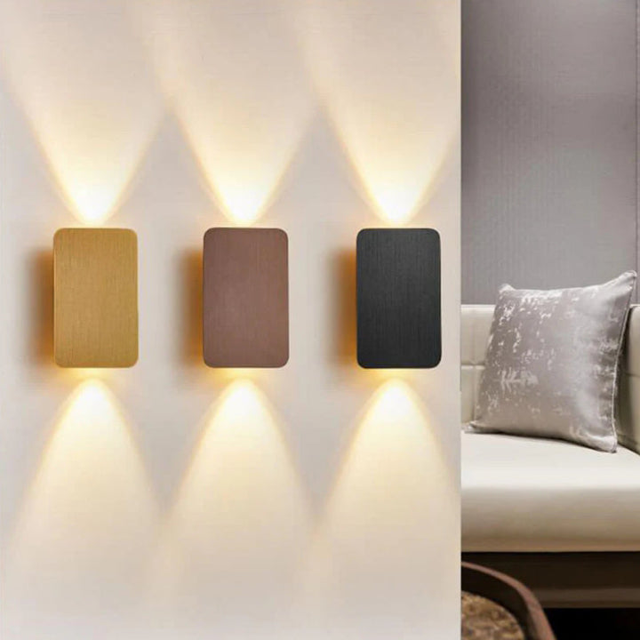 Minimalist Rectangular Aluminum 2-Light LED Wall Sconce