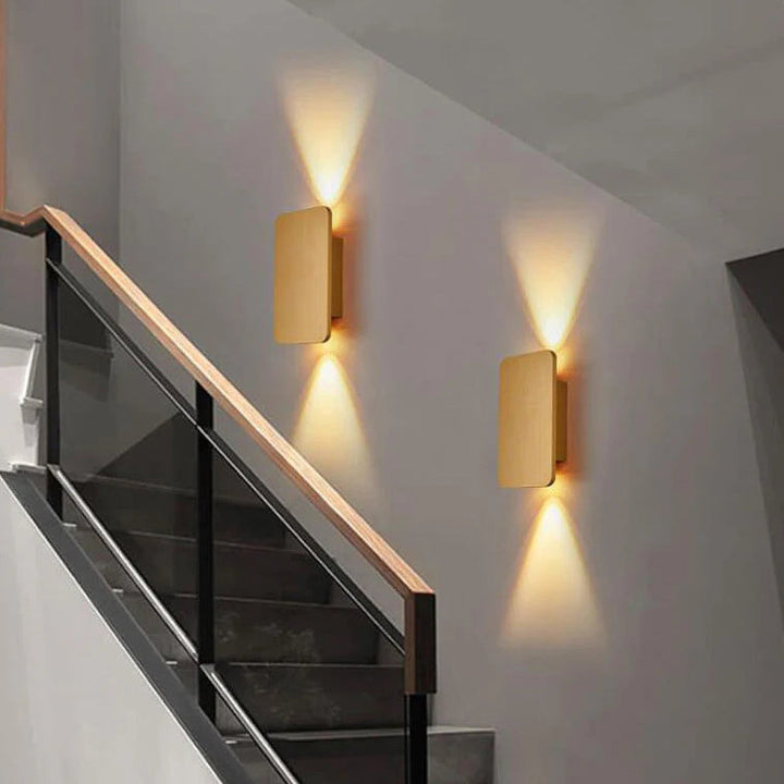 Minimalist Rectangular Aluminum 2-Light LED Wall Sconce
