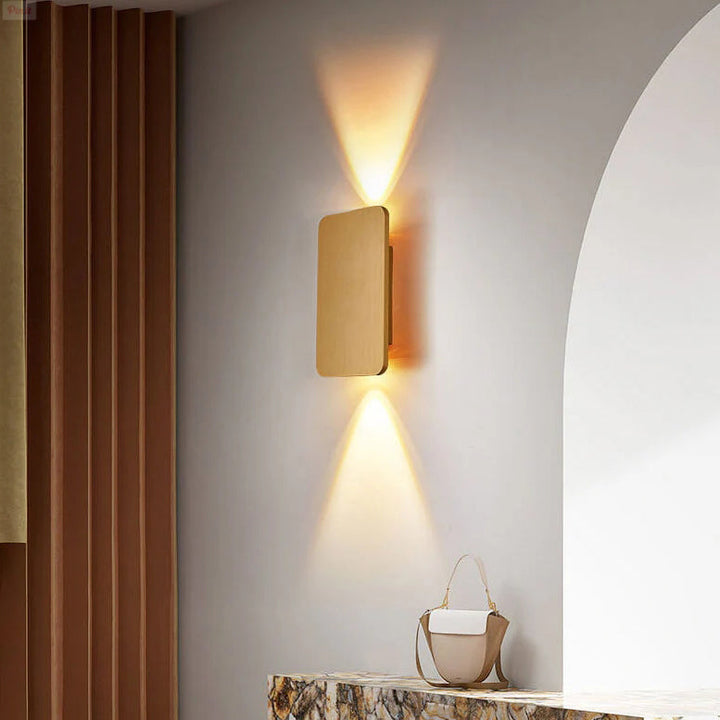 Minimalist Rectangular Aluminum 2-Light LED Wall Sconce