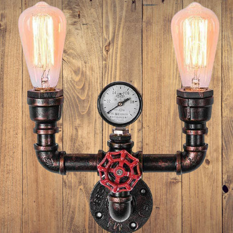 Industrial Metal 3-Light Wall Sconce
