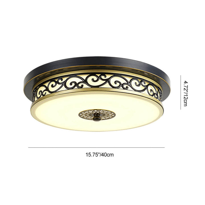 Vintage Iron LED Flush Mount Ceiling Light