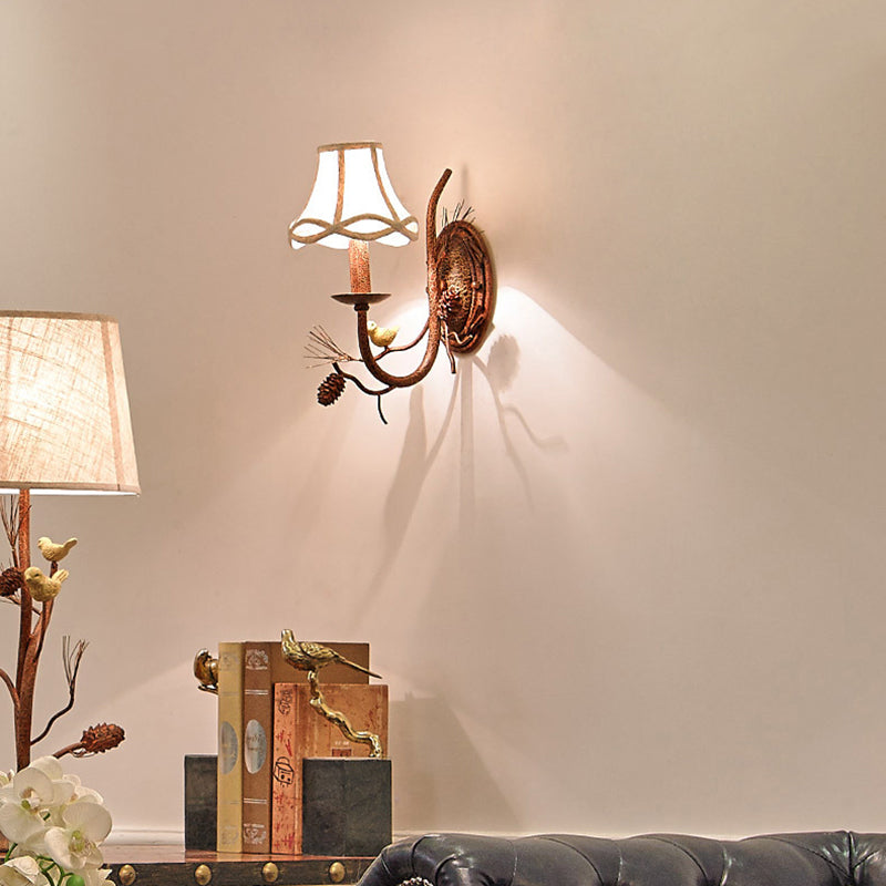 Vintage Fabric 2-Light Wall Sconce