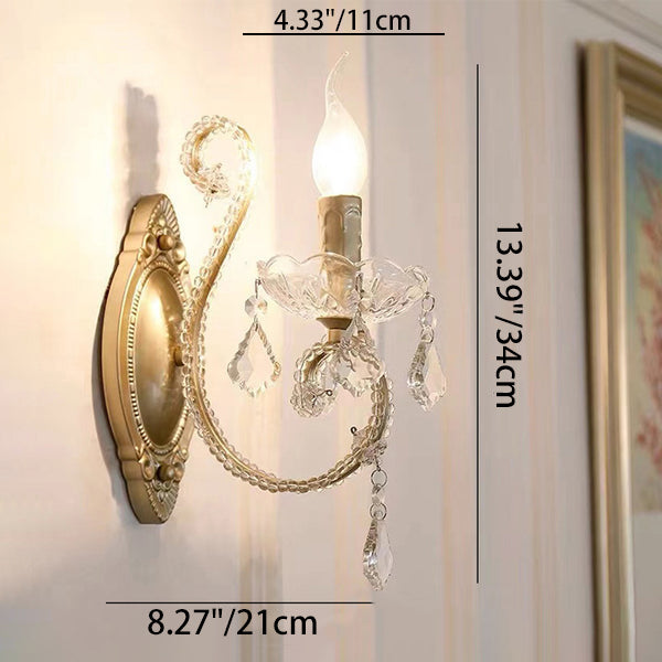 European Vintage Crystal 2-Light Wall Sconce