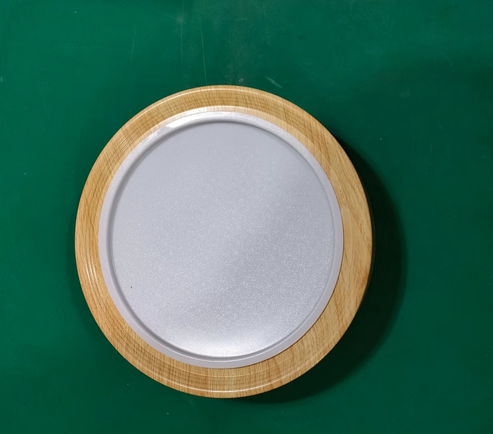 Modern Round Wood LED Flush Mount Ceiling Light
