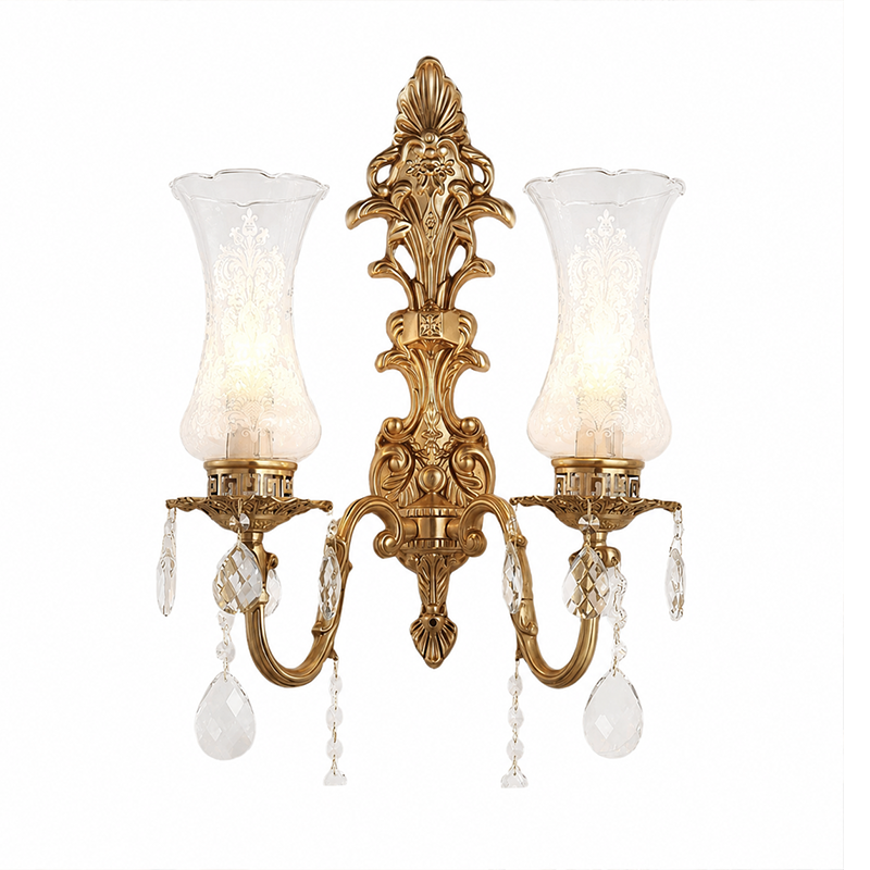 French Traditional Crystal 2-Light Wall Sconce