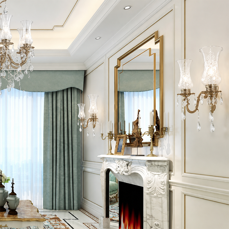 French Traditional Crystal 2-Light Wall Sconce