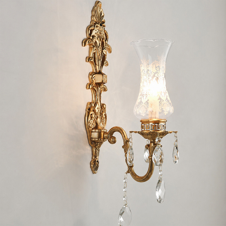 French Traditional Crystal 2-Light Wall Sconce