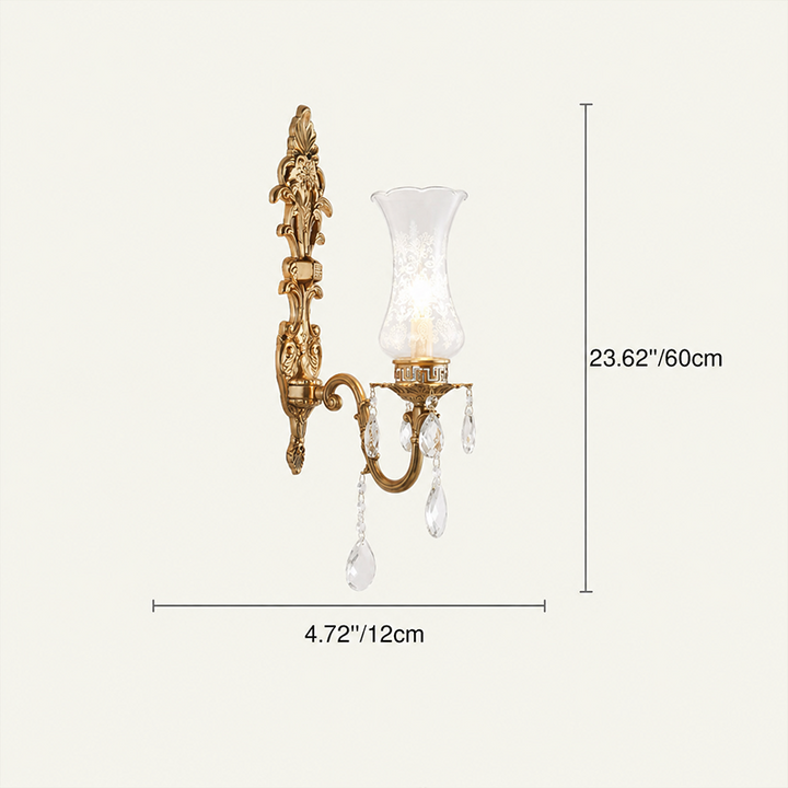 French Traditional Crystal 2-Light Wall Sconce