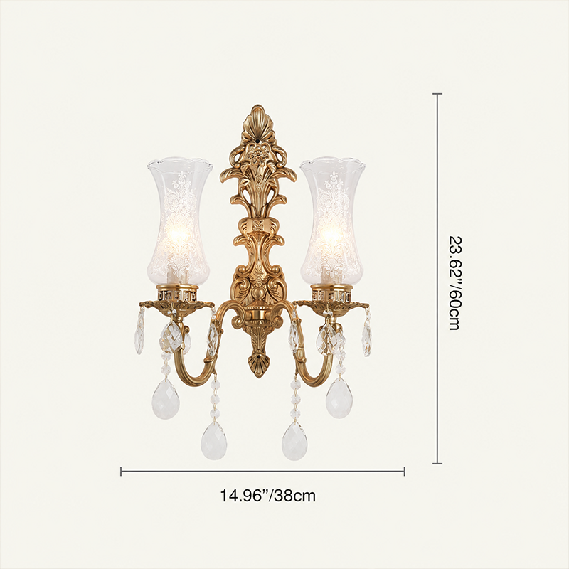 French Traditional Crystal 2-Light Wall Sconce