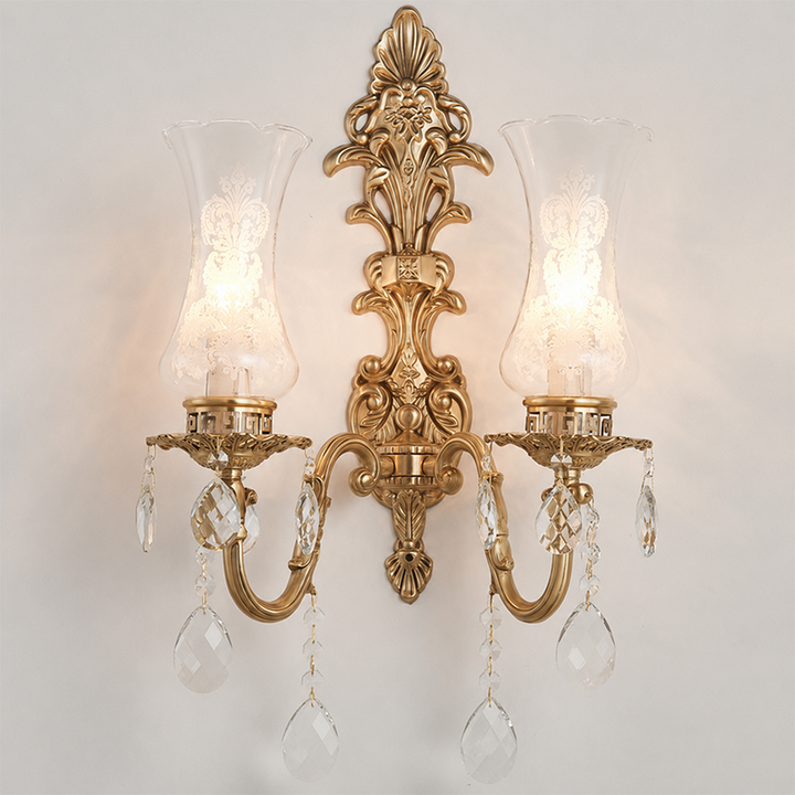 French Traditional Crystal 2-Light Wall Sconce