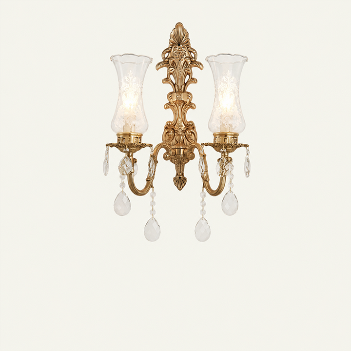 French Traditional Crystal 2-Light Wall Sconce