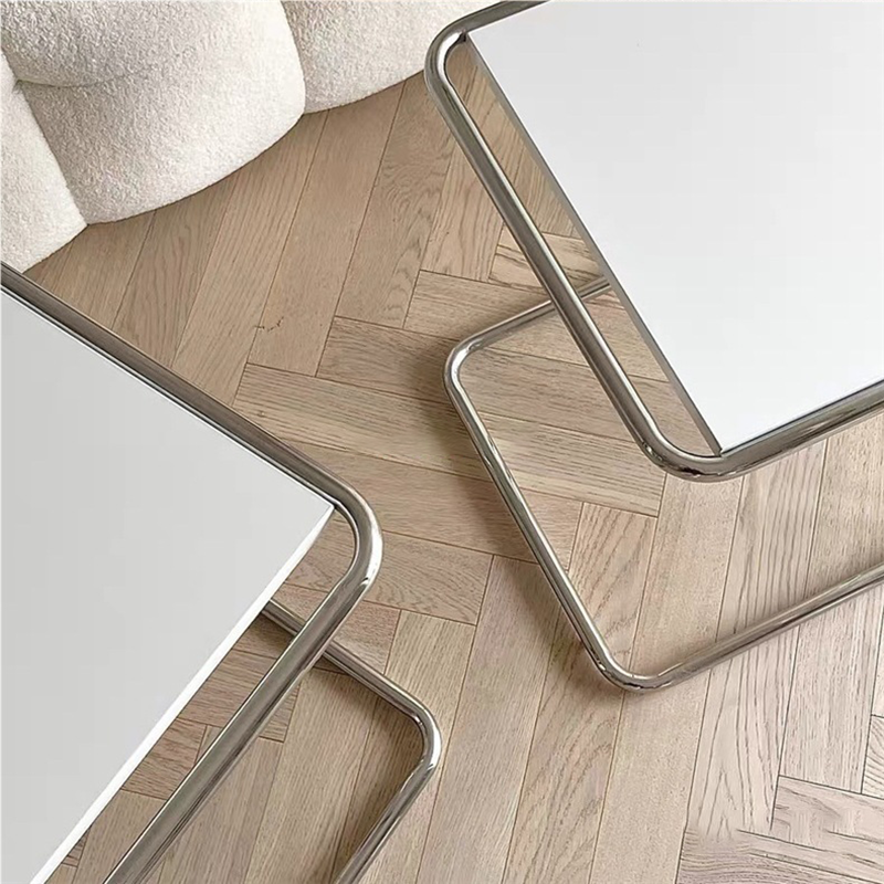 Minimalist Rectangular Stainless Steel Side Table