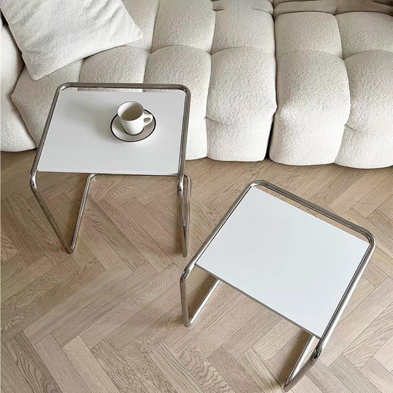 Minimalist Rectangular Stainless Steel Side Table