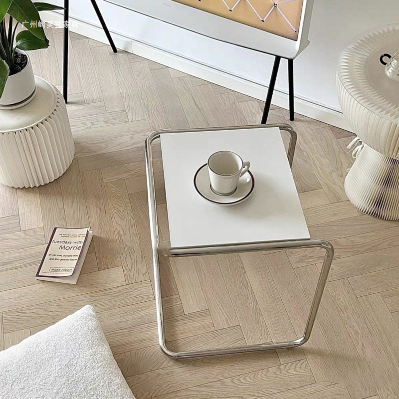 Minimalist Rectangular Stainless Steel Side Table