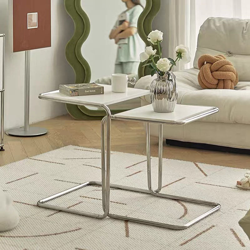 Minimalist Rectangular Stainless Steel Side Table