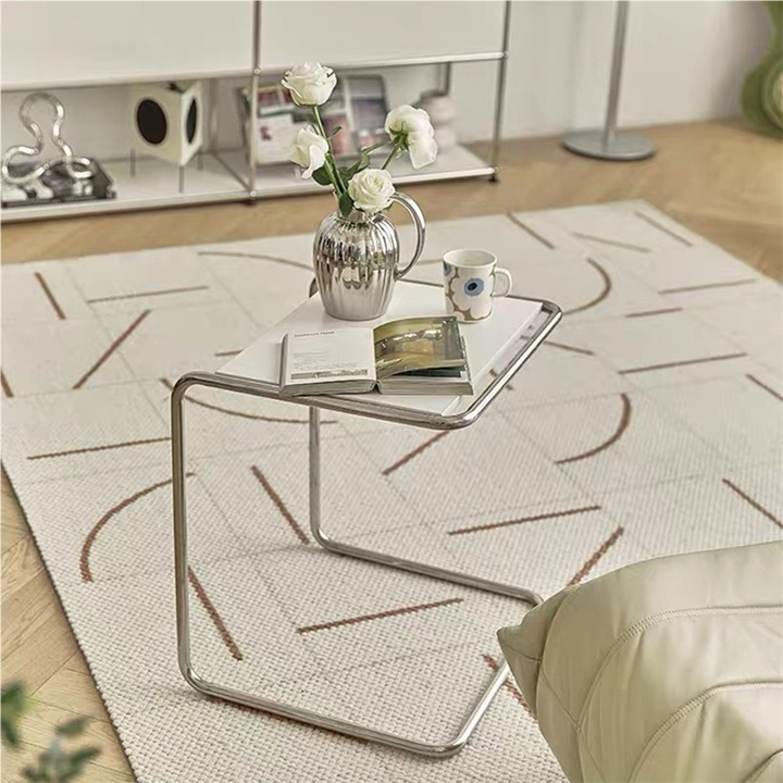 Minimalist Rectangular Stainless Steel Side Table