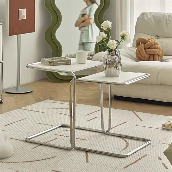 Minimalist Rectangular Stainless Steel Side Table
