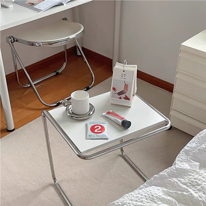 Minimalist Rectangular Stainless Steel Side Table