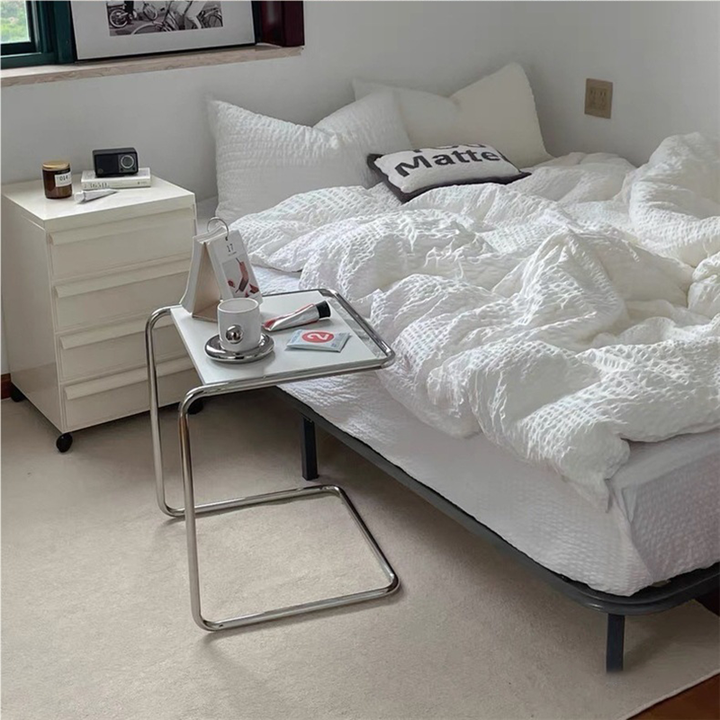 Minimalist Rectangular Stainless Steel Side Table