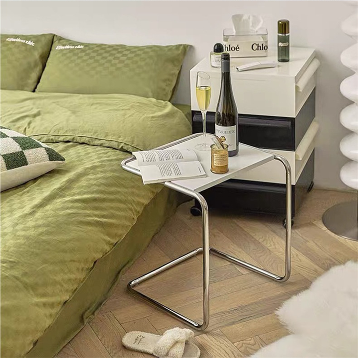 Minimalist Rectangular Stainless Steel Side Table