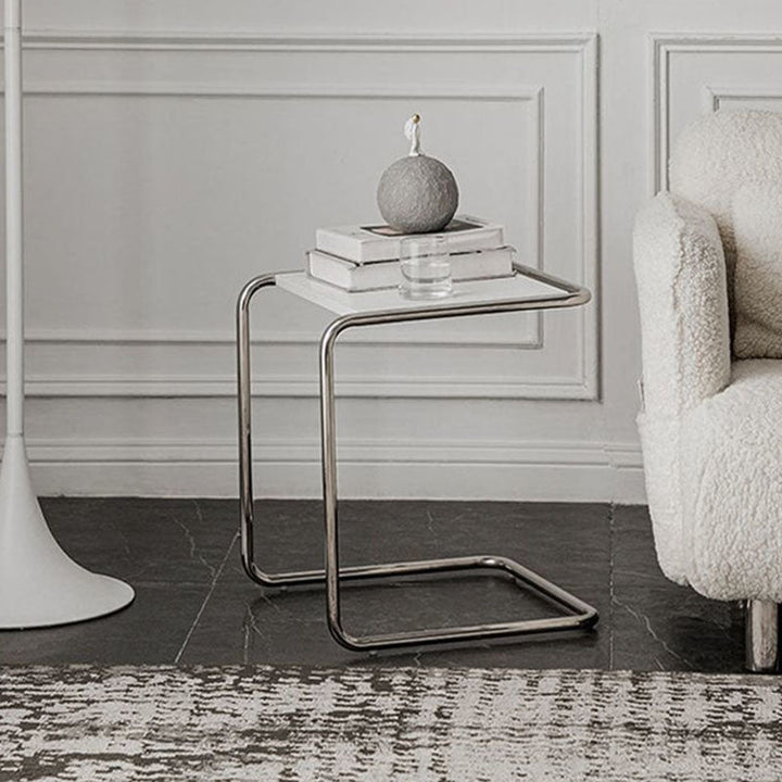Minimalist Rectangular Stainless Steel Side Table