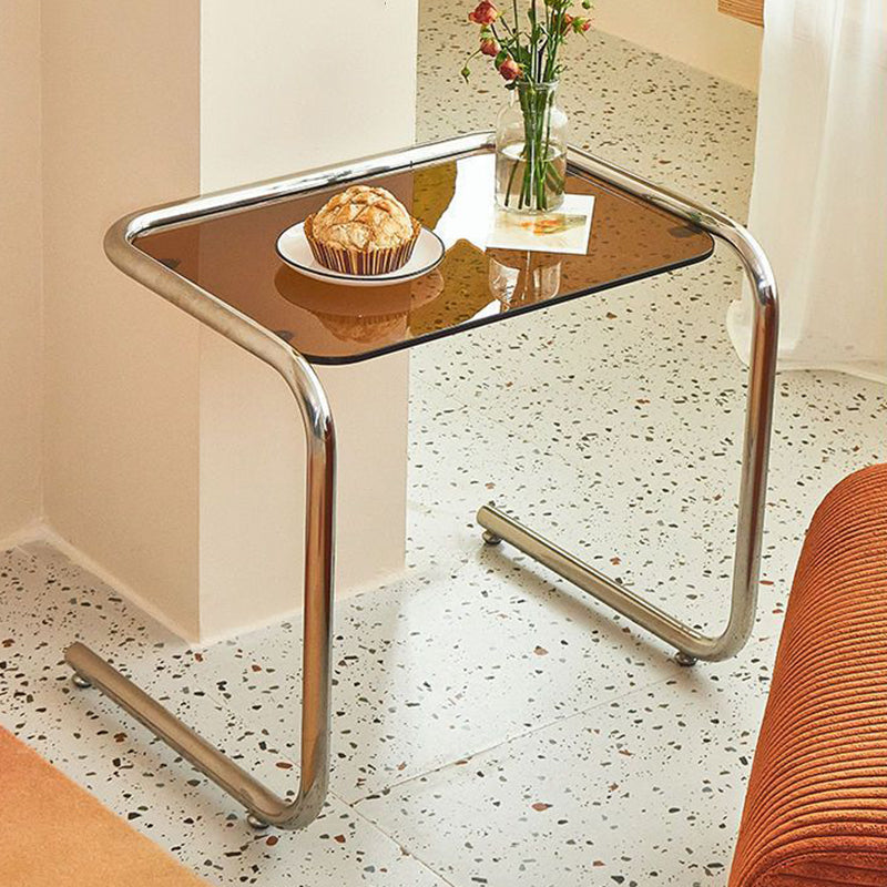 Minimalist Rectangular Tempered Glass Side Table