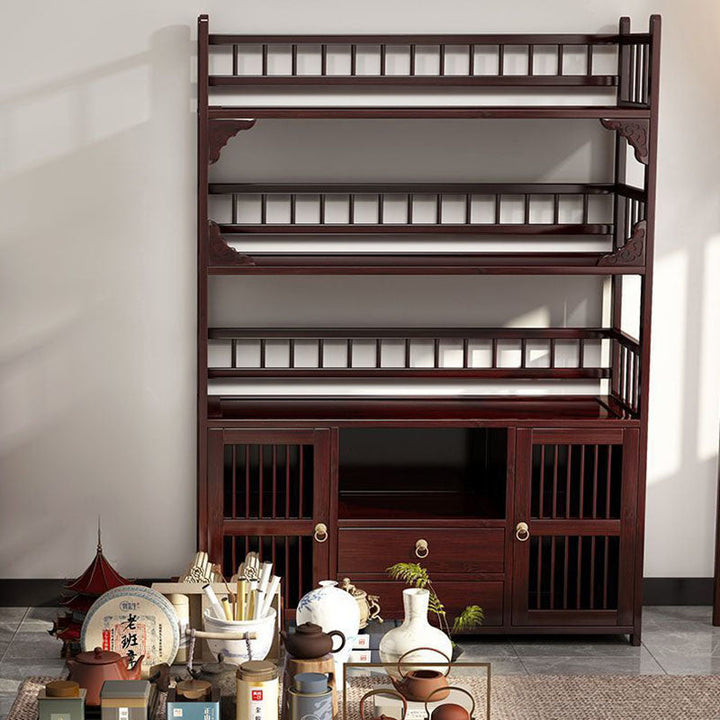 Traditional Rectangular Bamboo Storage Cabinet