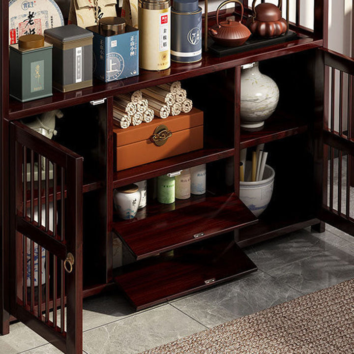 Traditional Rectangular Bamboo Storage Cabinet