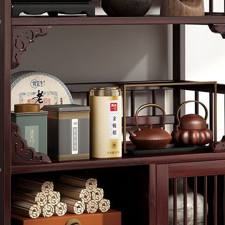 Traditional Rectangular Bamboo Storage Cabinet