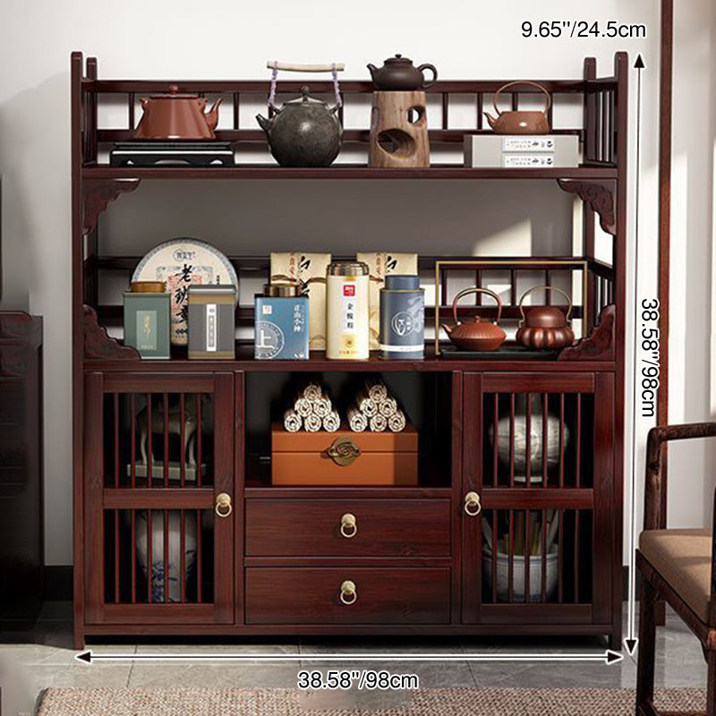 Traditional Rectangular Bamboo Storage Cabinet