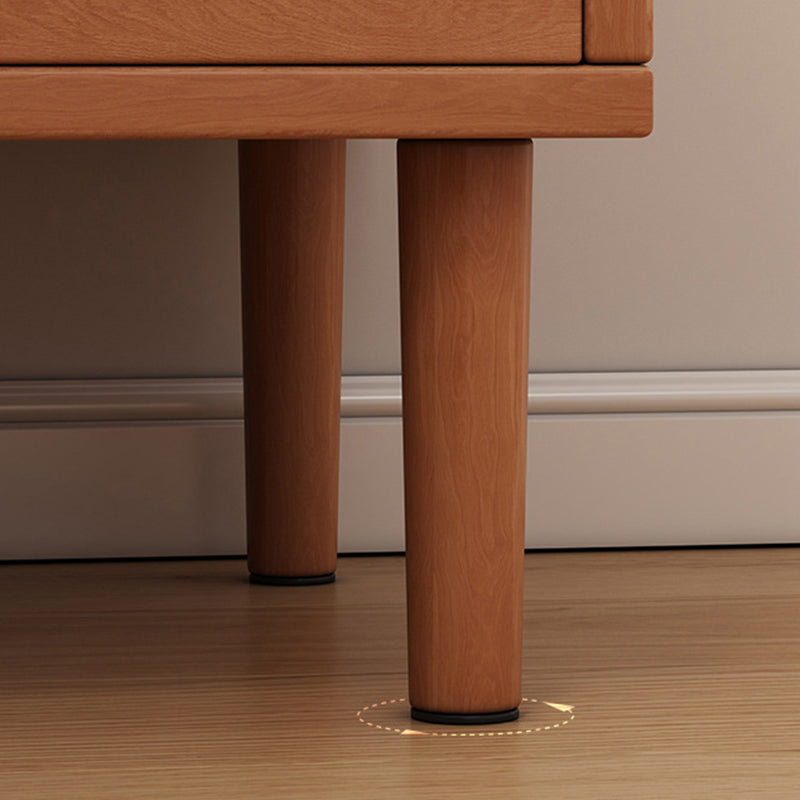 High-Leg Minimalist Rectangular Solid Wood Nightstand