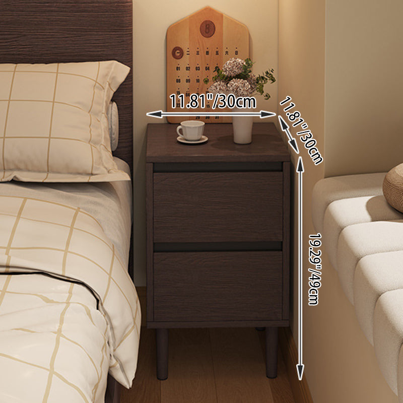 High-Leg Minimalist Rectangular Solid Wood Nightstand