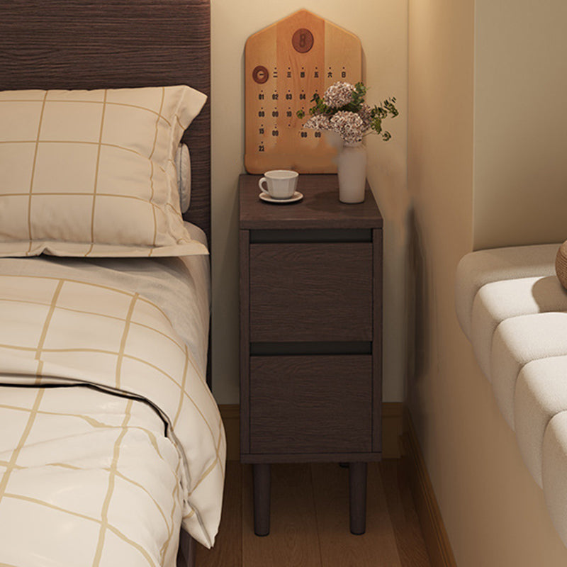 High-Leg Minimalist Rectangular Solid Wood Nightstand