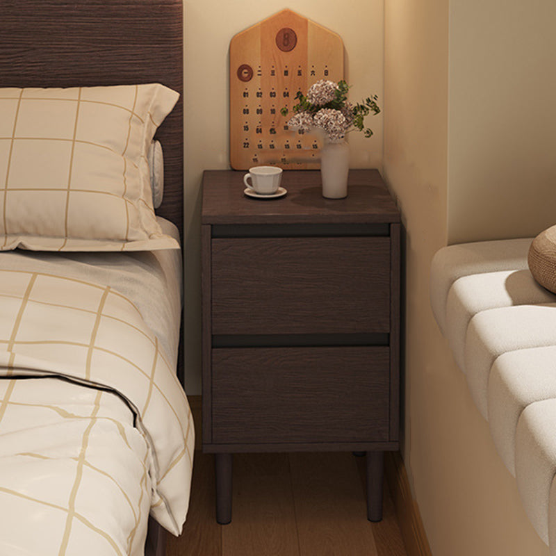 High-Leg Minimalist Rectangular Solid Wood Nightstand