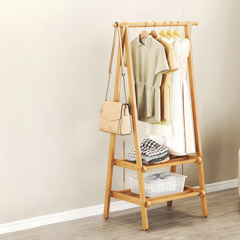 Contemporary Scandinavian Rectangular Triangle Nan Bamboo Hall Tree 1/2 Tier For Bedroom & Entryways
