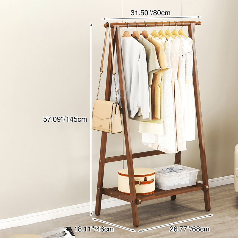 Contemporary Scandinavian Rectangular Triangle Nan Bamboo Hall Tree 1/2 Tier For Bedroom & Entryways