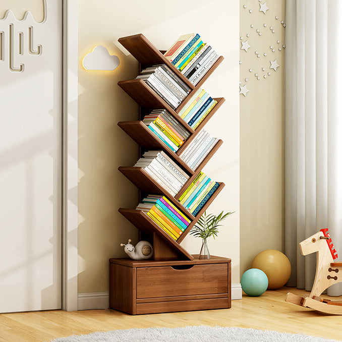 Contemporary Creative Eco-friendly Board Tree-Shaped Bookshelf With Drawer For Living Room