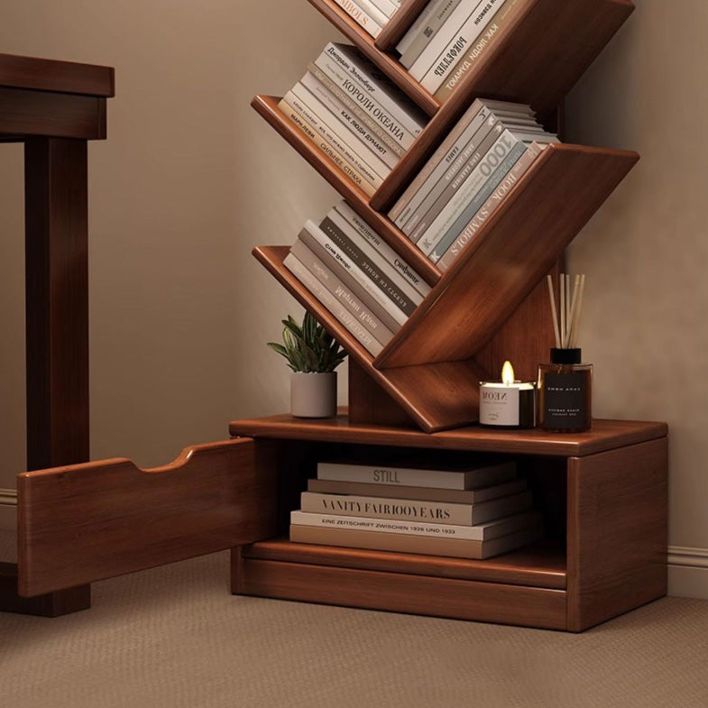 Contemporary Creative Eco-friendly Board Tree-Shaped Bookshelf With Drawer For Living Room