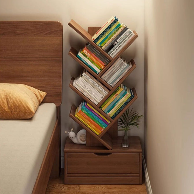 Contemporary Creative Eco-friendly Board Tree-Shaped Bookshelf With Drawer For Living Room